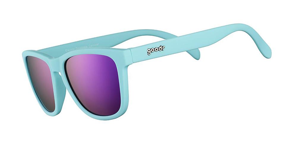 Goodr OG Glasses Electric Dinotopia Carnival