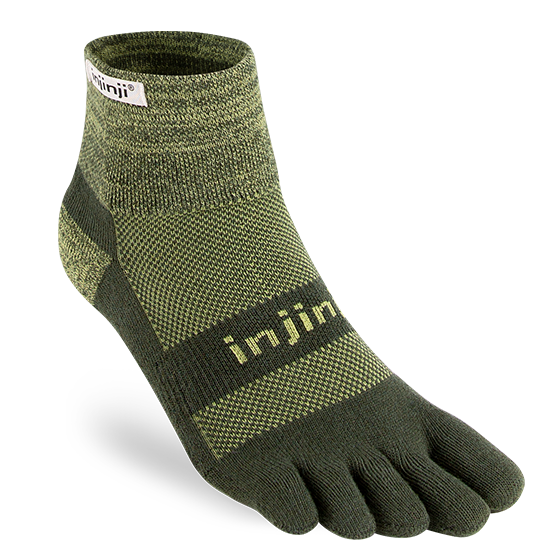 Injinji trail midweight mini-crew unisex socks Herb