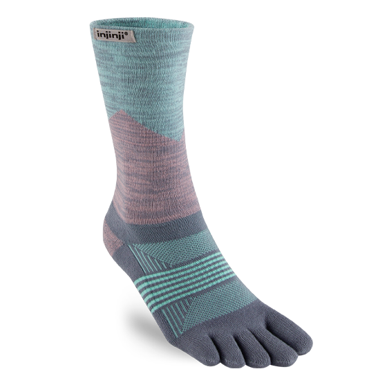 injinji trail midweight crew women's socks quartz