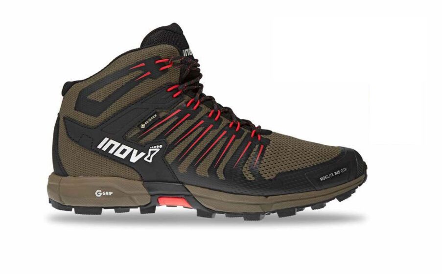 inov8 roclite g 345 gtx mens brown-red