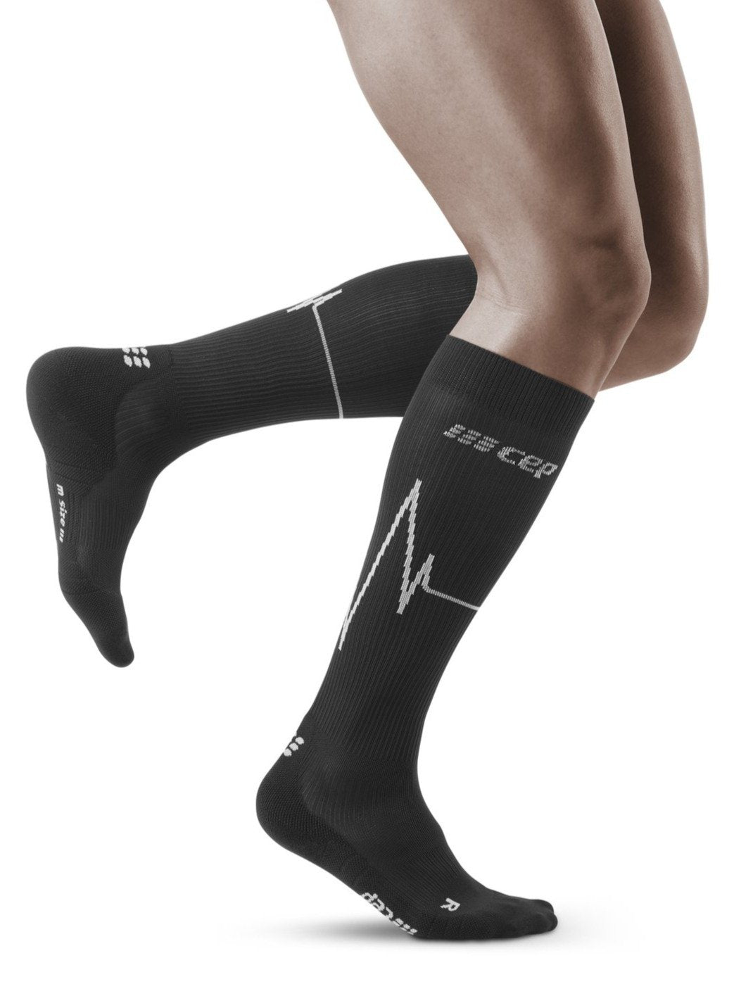 Heartbeat Compression Tall Sock dark clouds