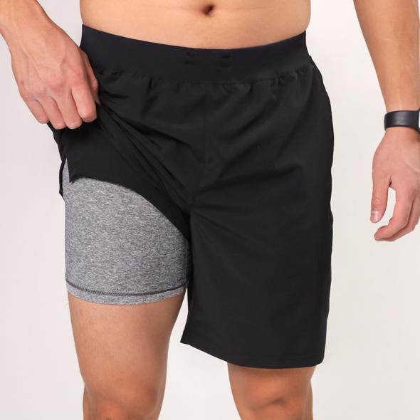 Fox & Robin 7" Black Compression Shorts Men's Black