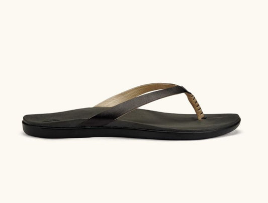 ho'opio leather womens sandal onyx-black