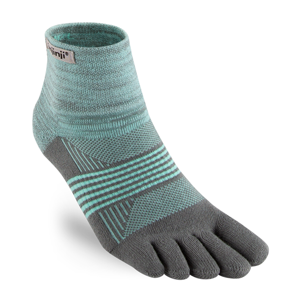 injinji trail midweight mini-crew women's socks mint